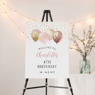 Pink & Rose Gold Balloon Welcome Sign Template
