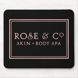 Pink Rose Gold Black Minimal Decor Mouse Pad
