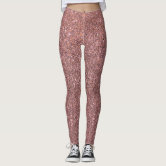 Modern Grey Glitter Sparkles Personalized Name Leggings