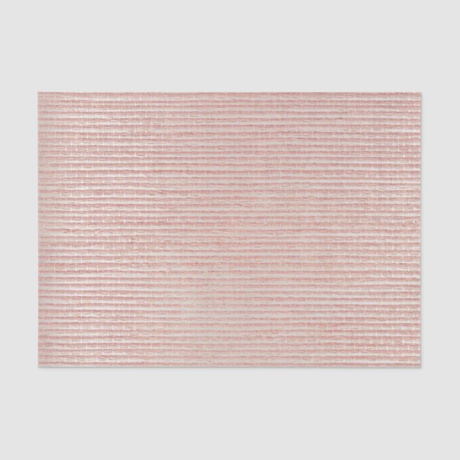 Pink Rose Gold Blush Metallic Peach Silver Matt Tissue Paper (Front)