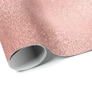 Pink Rose Gold Blush Minimal Glam Pastel Shiny Wrapping Paper
