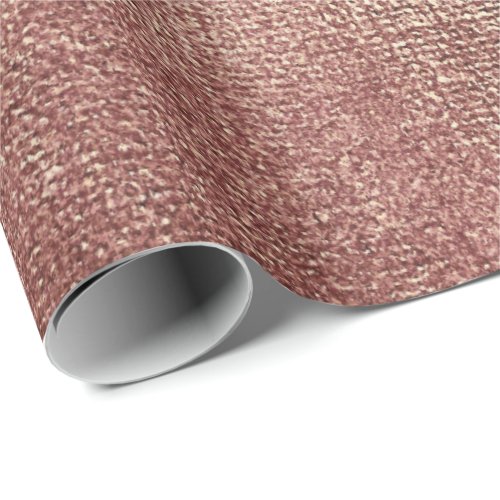 Pink Rose Gold Blush Peach Shiny Metallic Powder Wrapping Paper