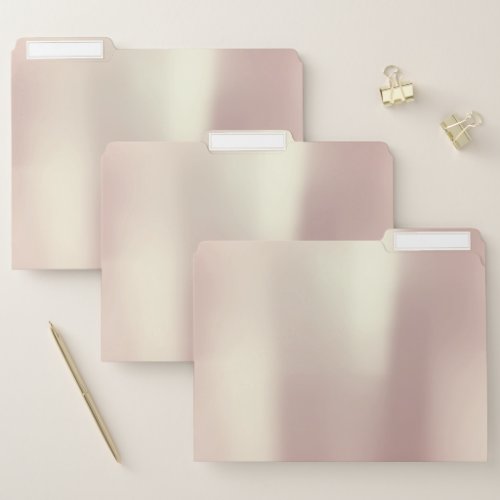 Pink Rose Gold Blush Powder Metallic Skinny Minima File Folder