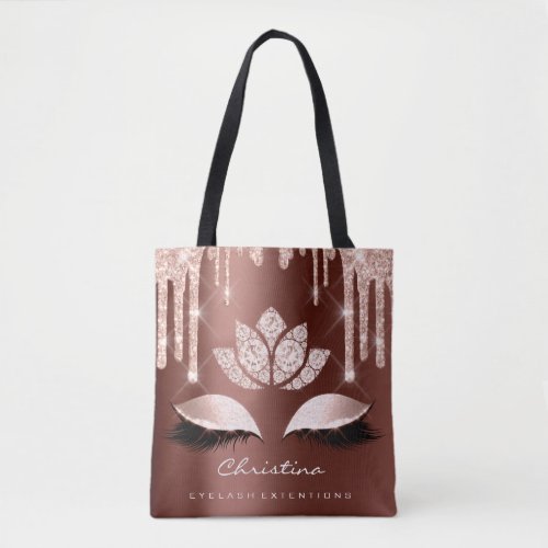 Pink Rose Gold Blush Skin Brown Diamond Makeup Tote Bag