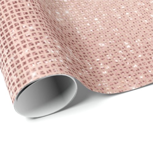 Pink Rose Gold Blush Skin Sparkly Diamond Metallic Wrapping Paper