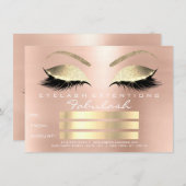 Pink Rose Gold Blush Skinny Eyes Lashes Gift Card (Front/Back)