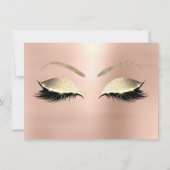 Pink Rose Gold Blush Skinny Eyes Lashes Gift Card (Back)