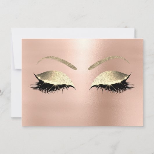 Pink Rose Gold Blush Skinny Eyes Lashes Gift Card (Back)