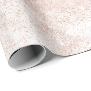 Pink Rose Gold Blush Spark Powder White Delicate Wrapping Paper
