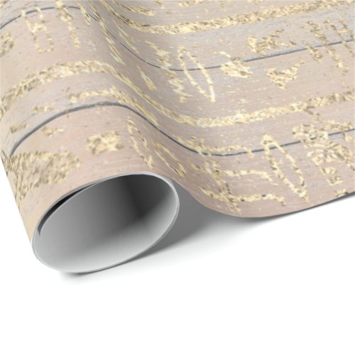 Pink Rose Gold Blush Wood Egypt Herolgyphs Wrapping Paper