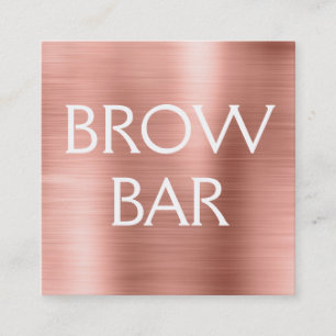 Pink & Rose Gold Brow Bar - Brows Square Business Card