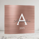 Pink & Rose Gold Brushed Metal Event Planner<br><div class="desc">Monogrammed Pink & Rose Gold Faux Brushed Metal Foil Monogram Event Planner Binder for tracking schedules and dates. Pink & Rose Gold Brushed Metal Event Planner Binder is perfect for a Wedding Event, Birthday, School or Bridal Shower Planner and allows you to add your name, initial, and date. Please contact...</div>