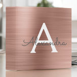 Pink & Rose Gold Brushed Metal Event Planner 3 Ring Binder<br><div class="desc">Monogrammed Pink & Rose Gold Faux Brushed Metal Foil Monogram Event Planner Binder for tracking schedules and dates. Pink & Rose Gold Brushed Metal Event Planner Binder is perfect for a Wedding Event, Birthday, School or Bridal Shower Planner and allows you to add your name, initial, and date. Please contact...</div>
