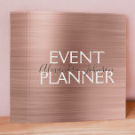Pink & Rose Gold Brushed Metal Event Planner 3 Ring Binder<br><div class="desc">Pink & Rose Gold Faux Brushed Metal Foil Event Planner Binder for tracking schedules and dates. Pink & Rose Gold Brushed Metal Event Planner Binder is perfect for a Event Planner. Please contact the designer for matching customized items.</div>