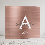 Pink & Rose Gold Brushed Metal Event Planner 3 Ring Binder<br><div class="desc">Monogrammed Pink & Rose Gold Faux Brushed Metal Foil Monogram Event Planner Binder for tracking schedules and dates. Pink & Rose Gold Brushed Metal Event Planner Binder is perfect for a Wedding Event, Birthday, School or Bridal Shower Planner and allows you to add your name, initial, and date. Please contact...</div>