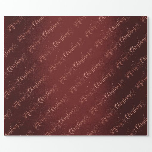 Pink Rose Gold Burgundy Merry Christmas Script Wrapping Paper Zazzle 3796