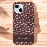 Pink Rose Gold - Burgundy Polka Dot Pattern iPhone XR Case<br><div class="desc">Blush Pink - Rose Gold Faux Foil and Burgundy Watercolor Background with Girly Hand Drawn Polka Dot Pattern Smart Phone Case that you can add your name - monogram to. Please contact the designer if you would like additional matching items.</div>
