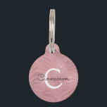 Pink Rose Gold Cheetah Print Monogram Name Pet ID Tag<br><div class="desc">Blush Pink - Rose Gold Faux Foil Metallic Cheetah or Leopard Animal Print Elegant Female Dog,  Puppy,  Cat or Kitten Name Tag. This Dog Tag can be customized to include your dog's or cat's initial and first name. Please contact the designer for customized matching items.</div>