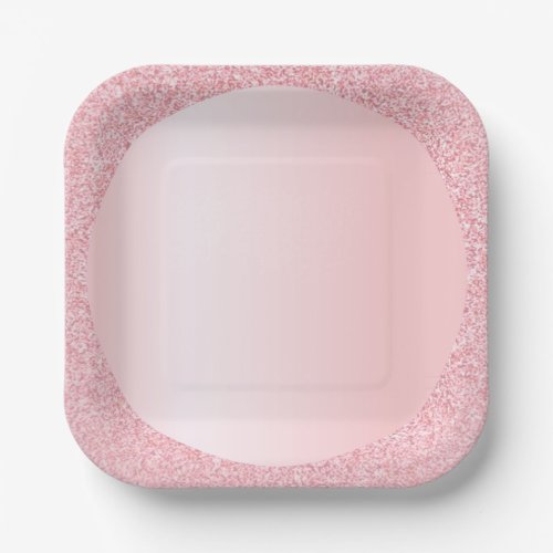 Pink Rose Gold Color Glitter Trendy Template Paper Plates