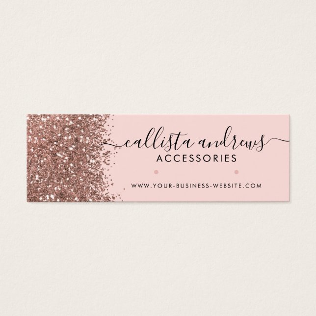 Pink Rose Gold Confetti Glitter Earring Display (Front)