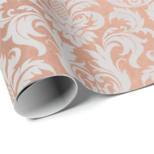 Pink Rose Gold Copper Metallic Royal Silver Gray Wrapping Paper