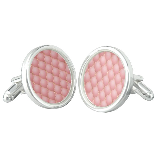 Pink Rose Gold Diamond Cufflinks (Angled)
