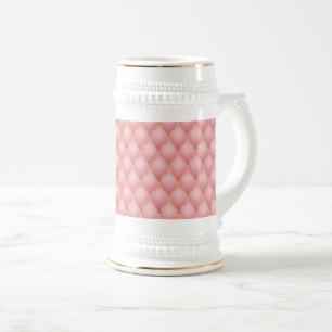 Pink Rose Gold Diamond Tufted Beer Stein