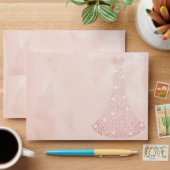 Pink Rose Gold Dress all Birthday / Bridal Envelope (Desk)