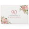 Pink Rose Gold Flowers 90th Birthday Party