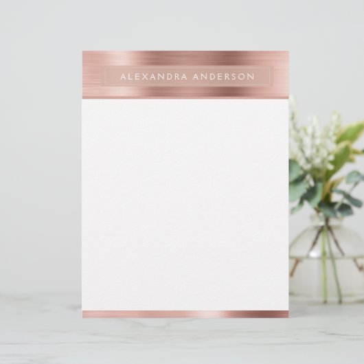 Pink Rose Gold Foil Girly Monogram (Standing Front)
