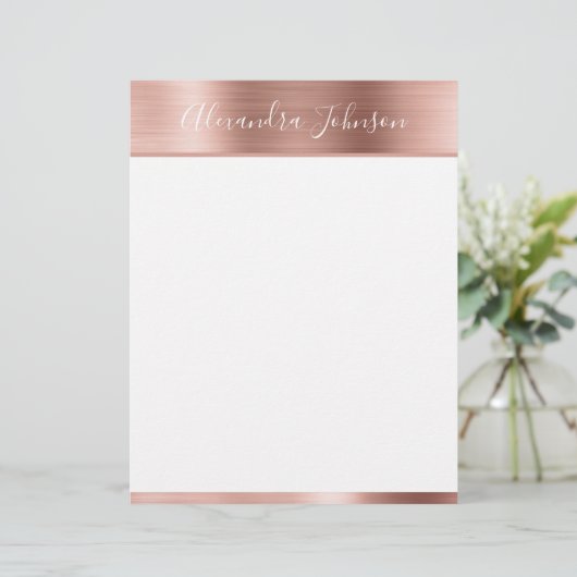 Pink Rose Gold Foil Girly Monogram (Standing Front)