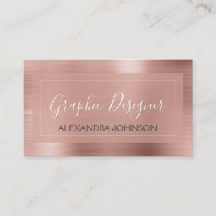 Pink & Rose Gold Foil Graphic Designer Business Card