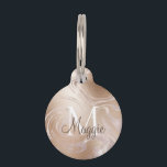 Pink Rose Gold Foil Sparkle Marble Monogram Name P Pet ID Tag<br><div class="desc">Elegant Blush Pink Rose Gold Foil Marble Female Dog or Puppy Name Tag. This cute, girly Dog Tag can be customized with your dog's initial and first name. The back of the tag allows you to add any custom text you might like, such as contact details. Would you like to...</div>