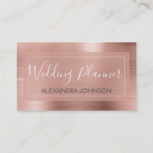 Pink & Rose Gold Foil Wedding Planner Business Card