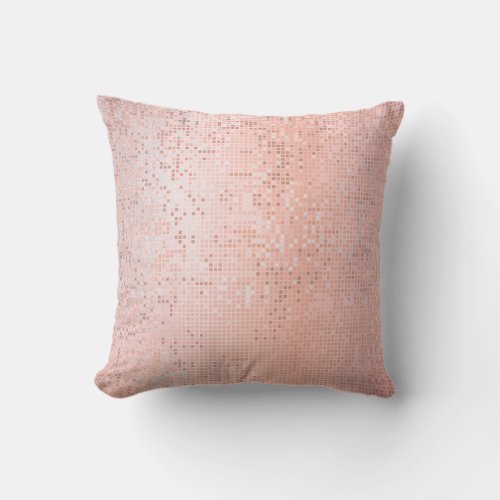 Pink Rose Gold Foxier Blush Numeric IT_ DESIGN Throw Pillow