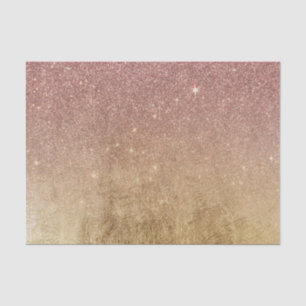 Pink Rose Gold Glitter and Gold Foil Mesh Tissue Paper