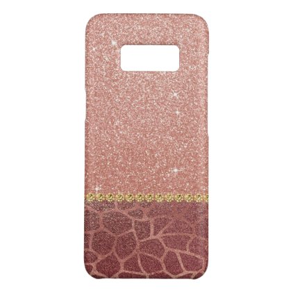 Pink Rose Gold Glitter and Sparkle Animal Print Case-Mate Samsung Galaxy S8 Case