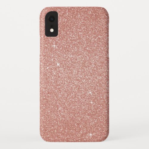Pink Rose Gold Glitter and Sparkle Bling iPhone XR Case