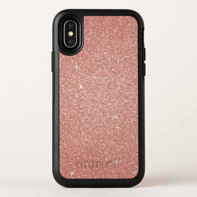 Pink Rose Gold Glitter and Sparkle Bling Otterbox iPhone Case (Back)