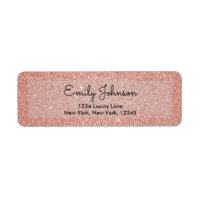 Pink Rose Gold Glitter and Sparkle Label