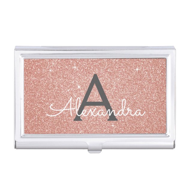 monogram business card case
