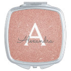 Pink Rose Gold Glitter and Sparkle Monogram