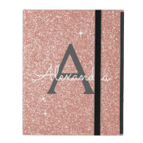 Pink Rose Gold Glitter and Sparkle Monogram iPad Case Pink Rose Gold Glitter and Sparkle Monogram iPad Case