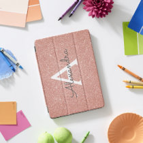 Pink Rose Gold Glitter and Sparkle Monogram iPad Pro Cover Pink Rose Gold Glitter and Sparkle Monogram iPad Pro Cover