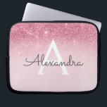 Pink Rose Gold Glitter and Sparkle Monogram Laptop Sleeve<br><div class="desc">Blush Pink - Rose Gold Ombre Faux Glitter and Sparkle Modern and Elegant Monogram Case. This case can be customized to include your initial and first name.</div>