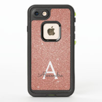 Pink Rose Gold Glitter and Sparkle Monogram