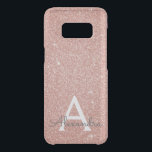 Pink Rose Gold Glitter and Sparkle Monogram Uncommon Samsung Galaxy S8 Case<br><div class="desc">Pink Rose Gold Faux Glitter and Sparkle Elegant Monogram Case. This case can be customized to include your initial and first name.</div>