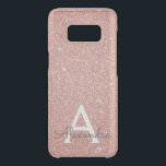 Pink Rose Gold Glitter and Sparkle Monogram Uncommon Samsung Galaxy S8 Case<br><div class="desc">Pink Rose Gold Faux Glitter and Sparkle Elegant Monogram Case. This case can be customized to include your initial and first name.</div>
