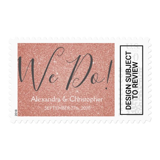Pink Rose Gold Glitter and Sparkle We Do! Postage