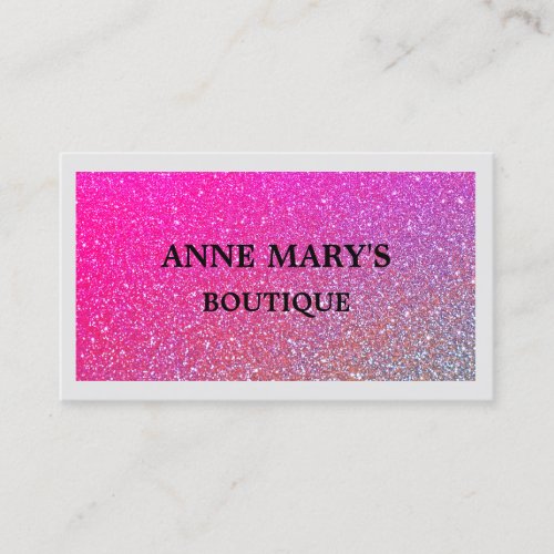 Pink Rose Gold Glitter Boutique Hair Salon Spa Business Card